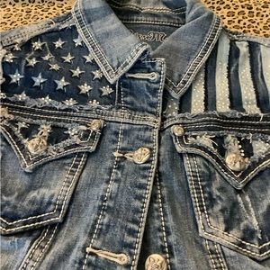 Miss Me Sleeveless Denim Vest Size L